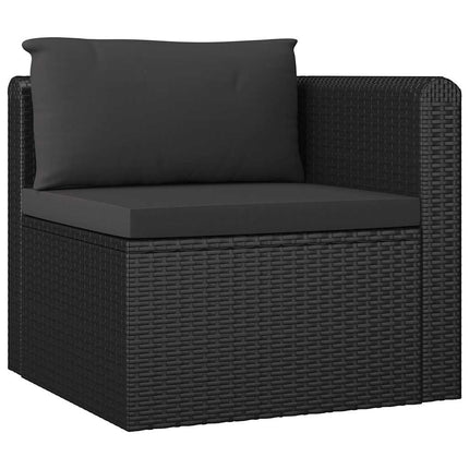 loungesæt til haven 9 dele med hynder polyrattan sort