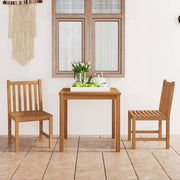havespisesæt 3 dele 80x80 cm massivt teaktræ