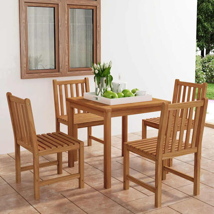 5-delt havespisesæt 80x80 cm massivt teaktræ