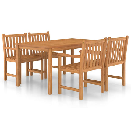 5-delt havespisesæt 150x90 cm massivt teaktræ