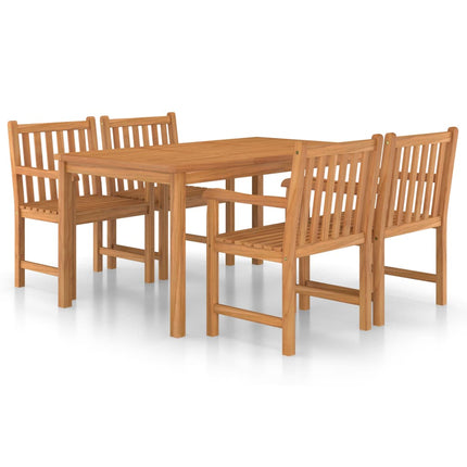 5-delt havespisesæt 150x90 cm massivt teaktræ