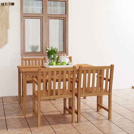 5-delt havespisesæt 150x90 cm massivt teaktræ