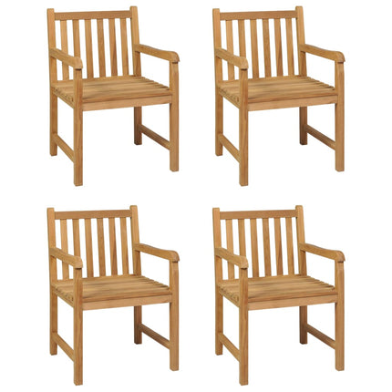 5-delt havespisesæt 160x80 cm massivt teaktræ