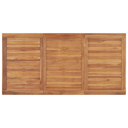 5-delt havespisesæt 160x80 cm massivt teaktræ