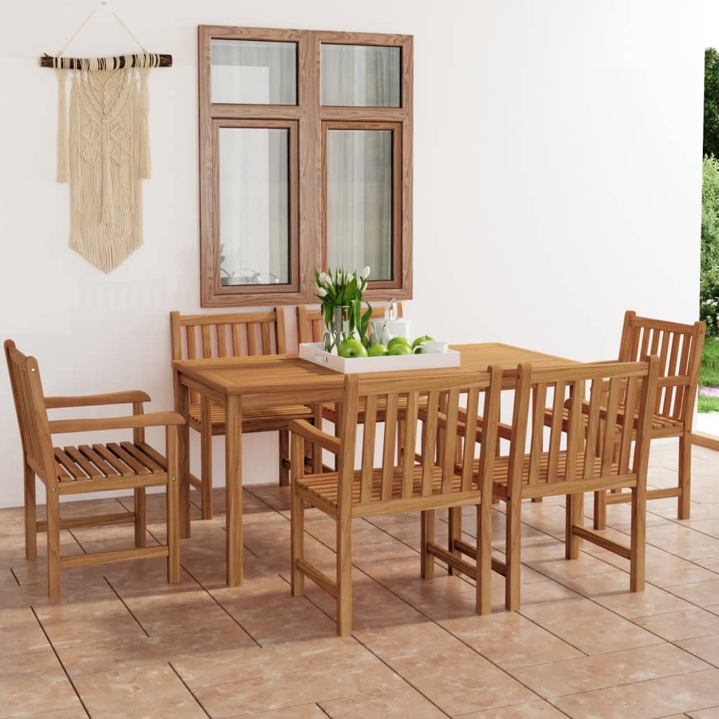 7-delt havespisest 160x80 cm massivt teaktr