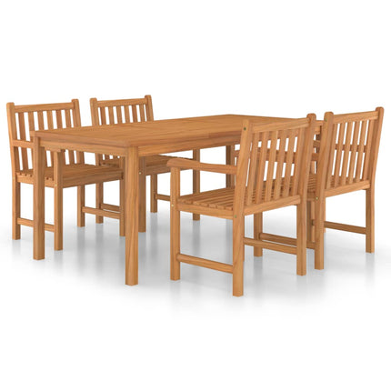5-delt havespisesæt 180x90 cm massivt teaktræ