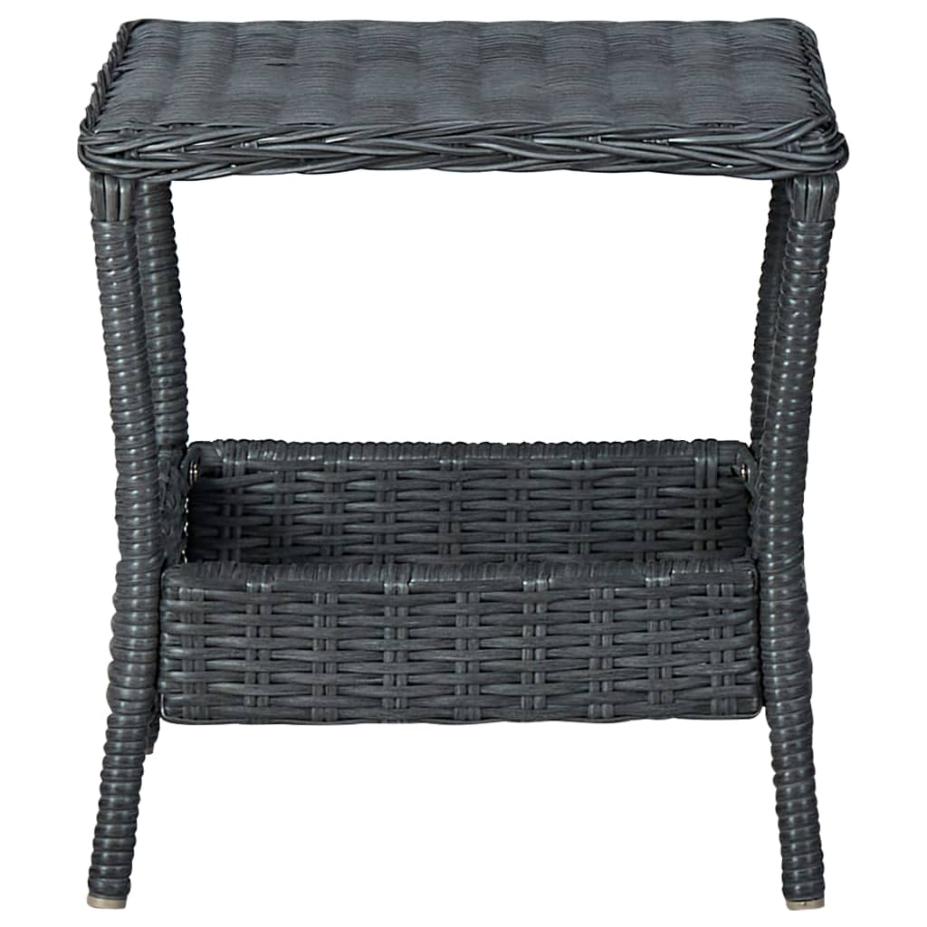 loungesæt til haven 3 dele med hynder polyrattan sort
