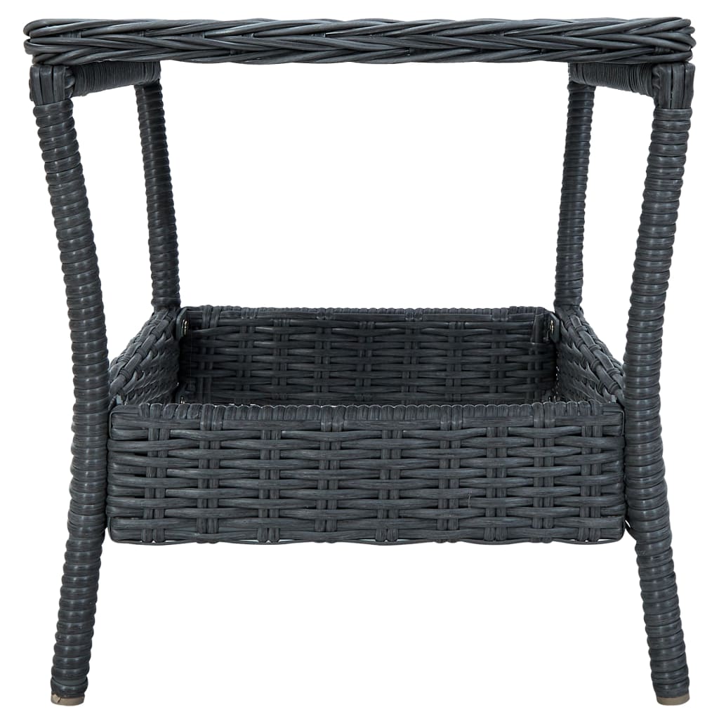loungesæt til haven 3 dele med hynder polyrattan sort