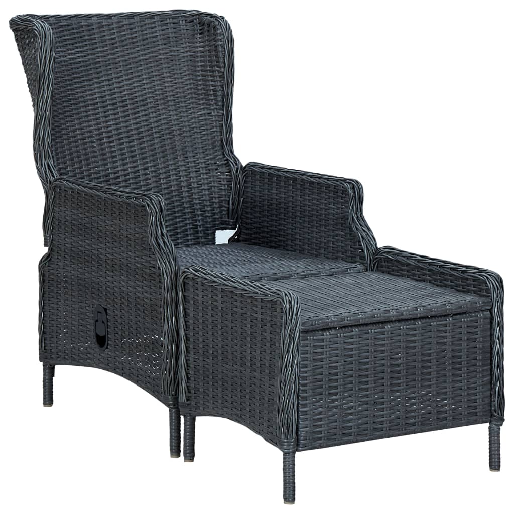 udendørs spisebordssæt 9 dele med hynder polyrattan mørkegrå