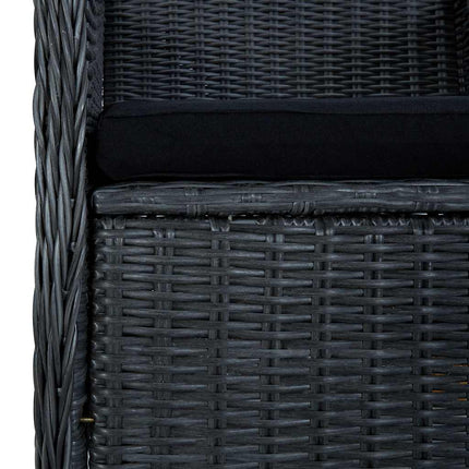 udendørs spisebordssæt 7 dele med hynder polyrattan mørkegrå