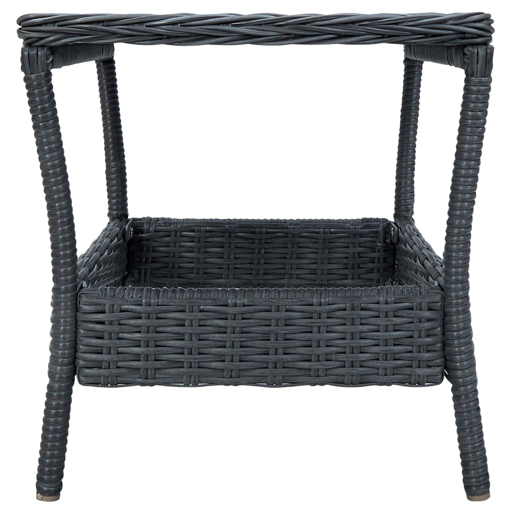 loungesæt til haven 3 dele med hynder polyrattan mørkegrå
