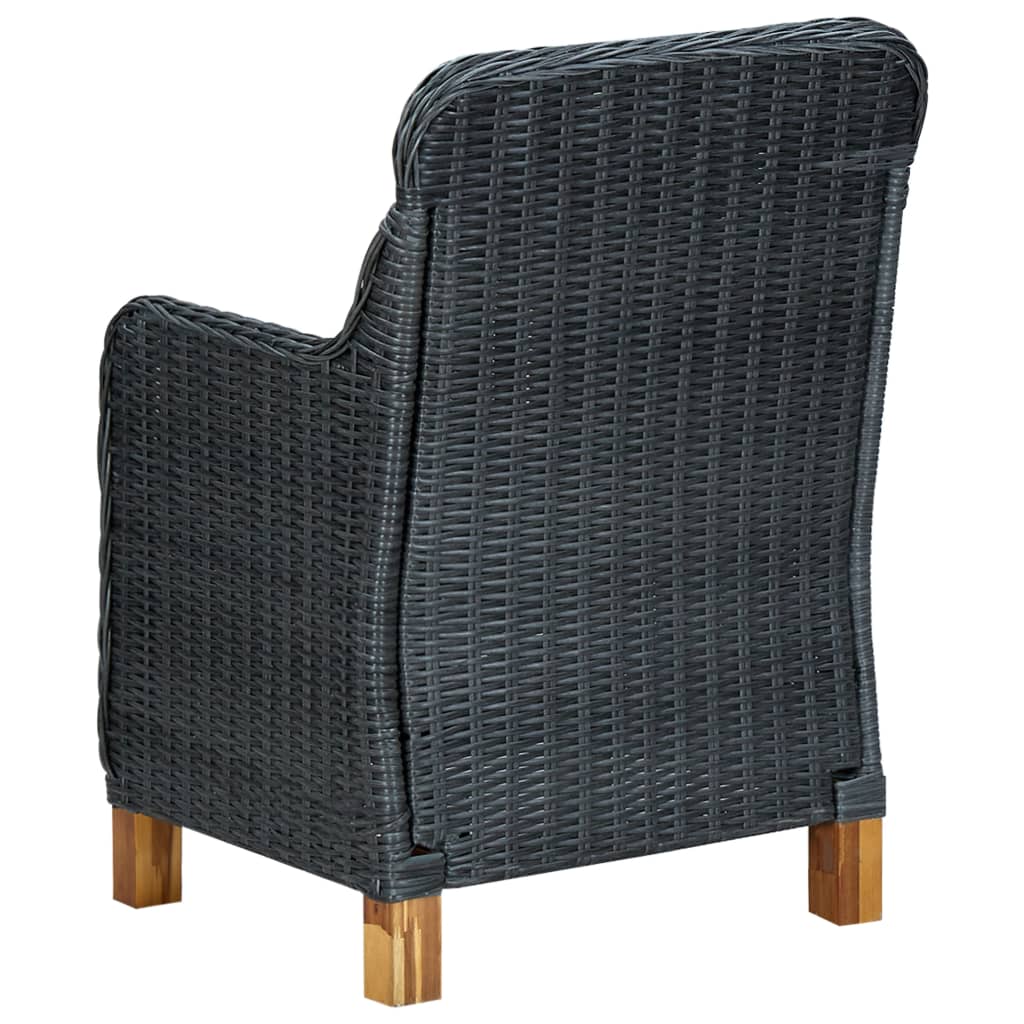 loungesæt til haven 3 dele med hynder polyrattan mørkegrå