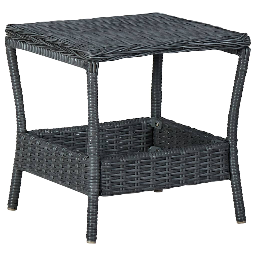 loungesæt til haven 3 dele med hynder polyrattan mørkegrå