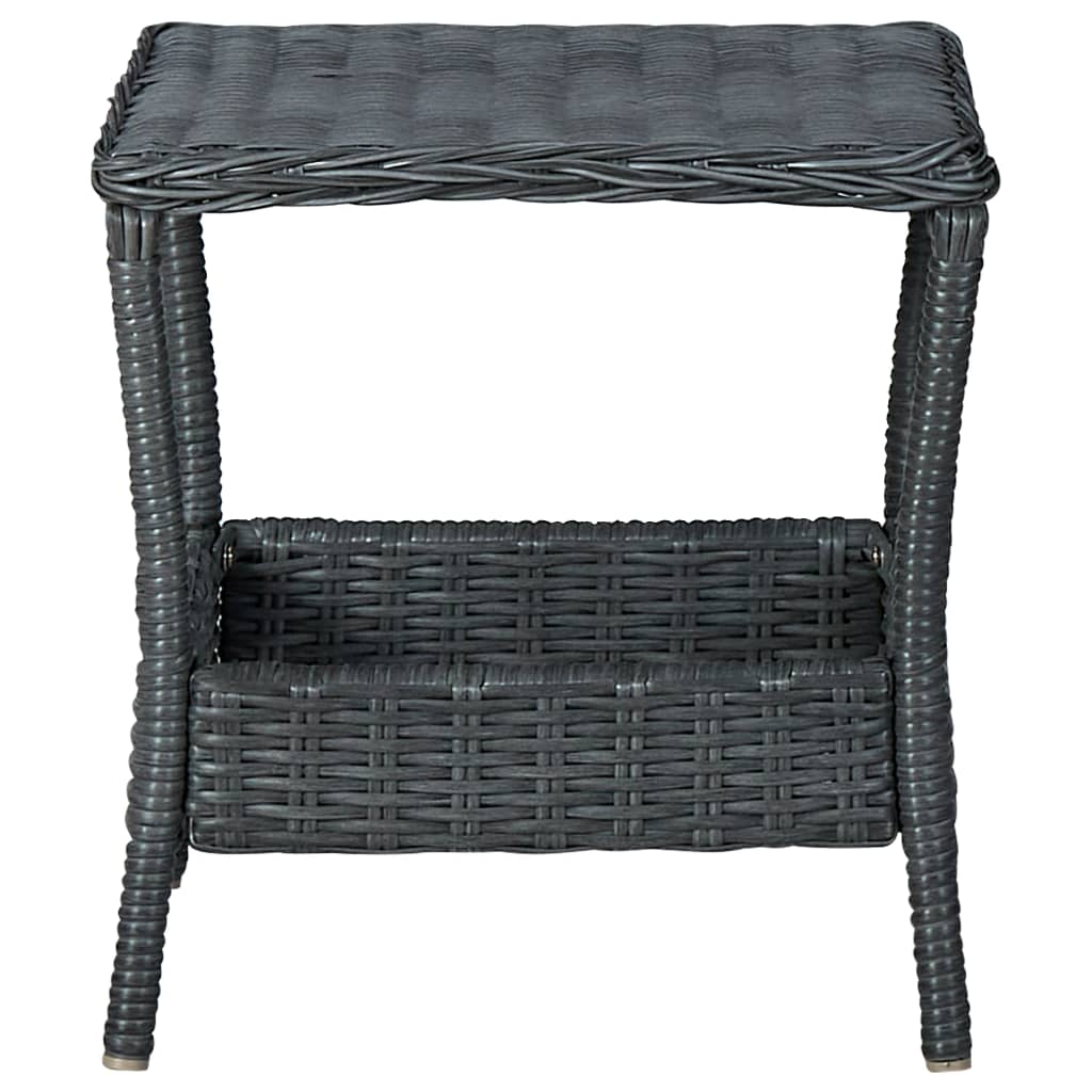 loungesæt til haven 3 dele med hynder polyrattan mørkegrå
