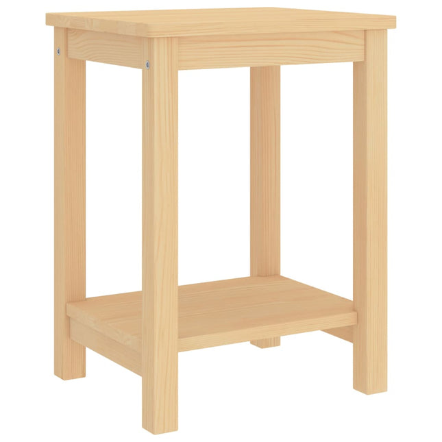 sengebord 35x30x47 cm massivt fyrretræ naturfarvet