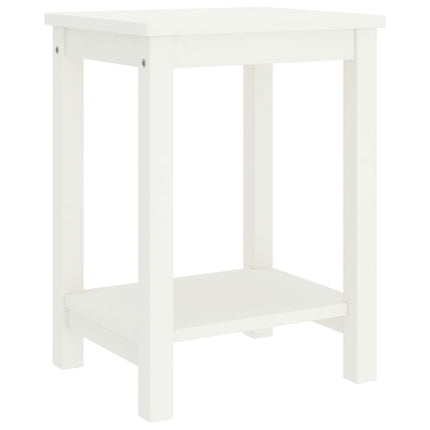 sengebord 35x30x47 cm massivt fyrretræ hvid