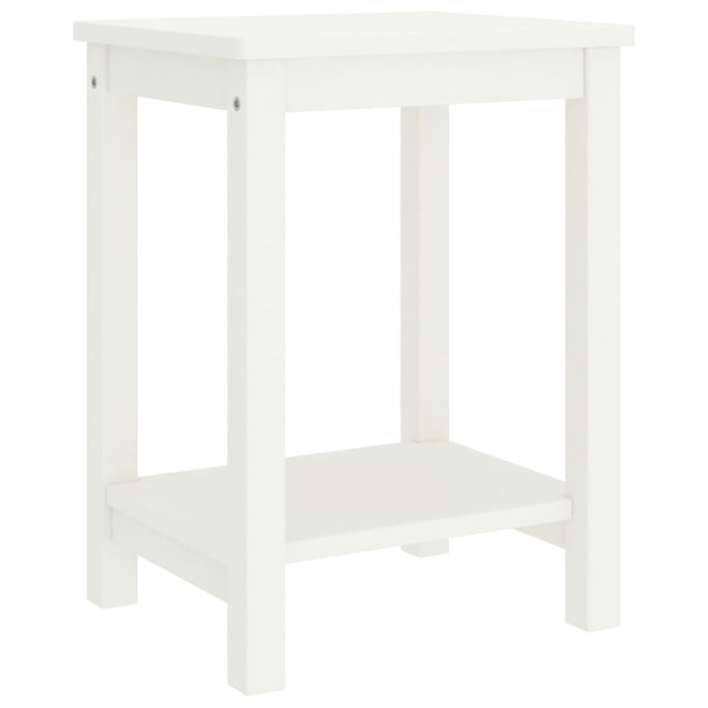 sengebord 35x30x47 cm massivt fyrretræ hvid
