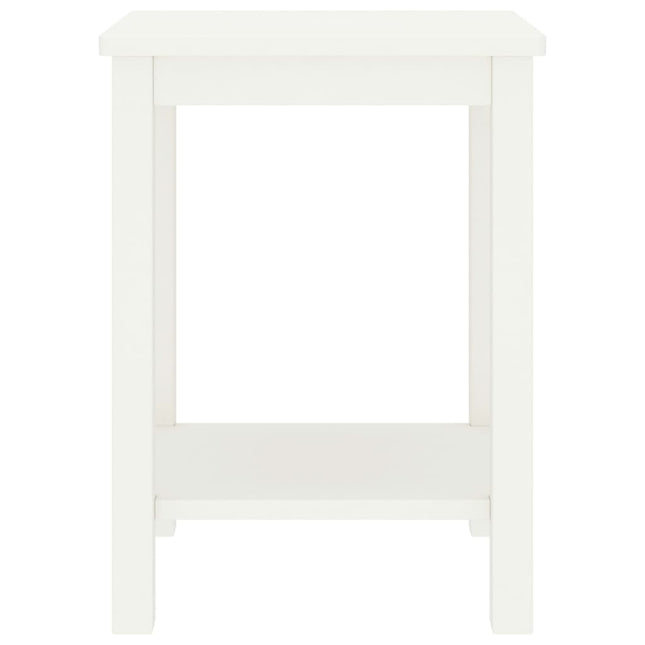 sengebord 35x30x47 cm massivt fyrretræ hvid