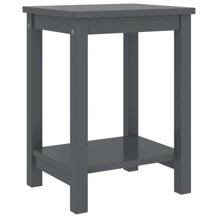 sengebord 35x30x47 cm massivt fyrretræ mørkegrå