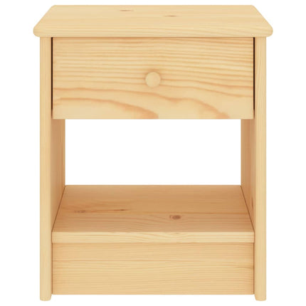 sengebord 35x30x40 cm massivt fyrretræ naturfarvet
