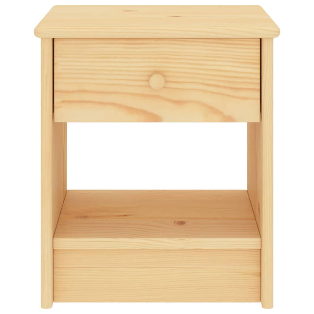 sengebord 35x30x40 cm massivt fyrretræ naturfarvet