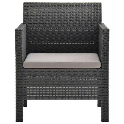 havestol med hynde antracit 63x65x76 cm PP rattan