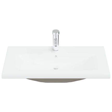 indbygget håndvask med hane 81x39x18 cm keramisk hvid