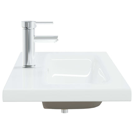 indbygget håndvask med hane 91x39x18 cm keramisk hvid