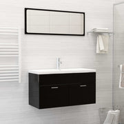 indbygget håndvask med hane 91x39x18 cm keramisk hvid