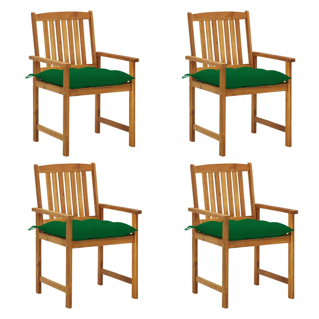 havestole med hynder 4 stk. massivt akacietræ