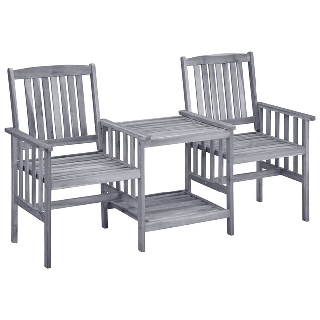 havestole med tebord og hynder massivt akacietræ
