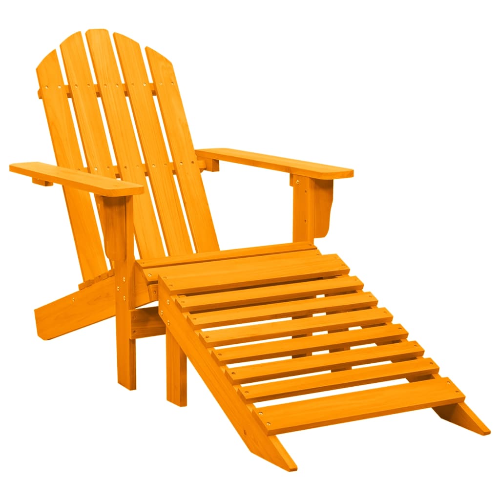 vidaXL Adirondack-havestol med fodstøtte massivt grantræ orange