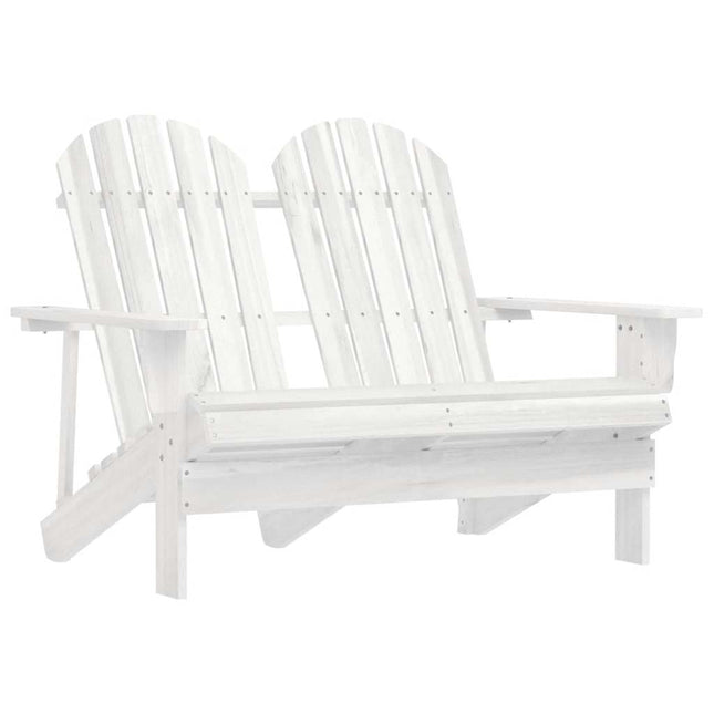2-personers Adirondack-havestol massivt grantræ hvid