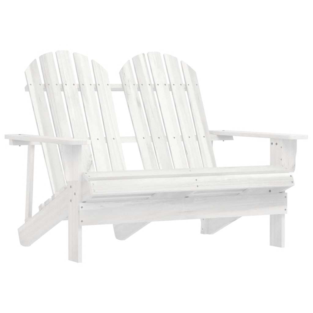 2-personers Adirondack-havestol massivt grantr hvid