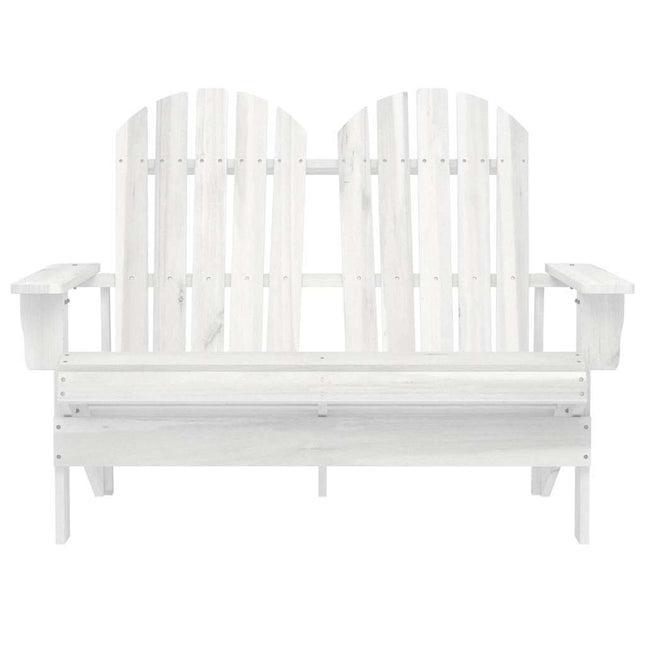 2-personers Adirondack-havestol massivt grantræ hvid