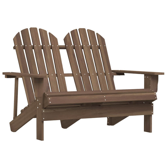 2-personers Adirondack-havestol massivt grantræ brun