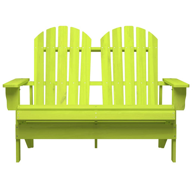 2-personers Adirondack-havestol massivt grantræ grøn
