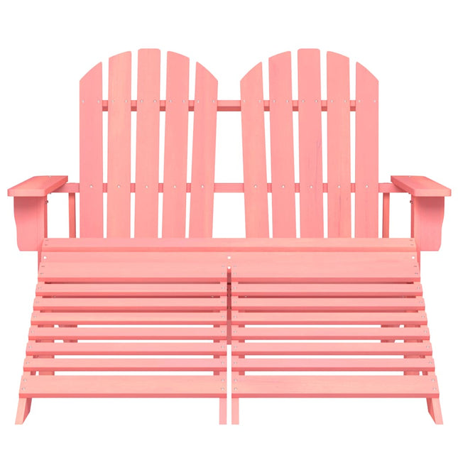 2-personers Adirondack-havestol med fodstøtte grantræ pink