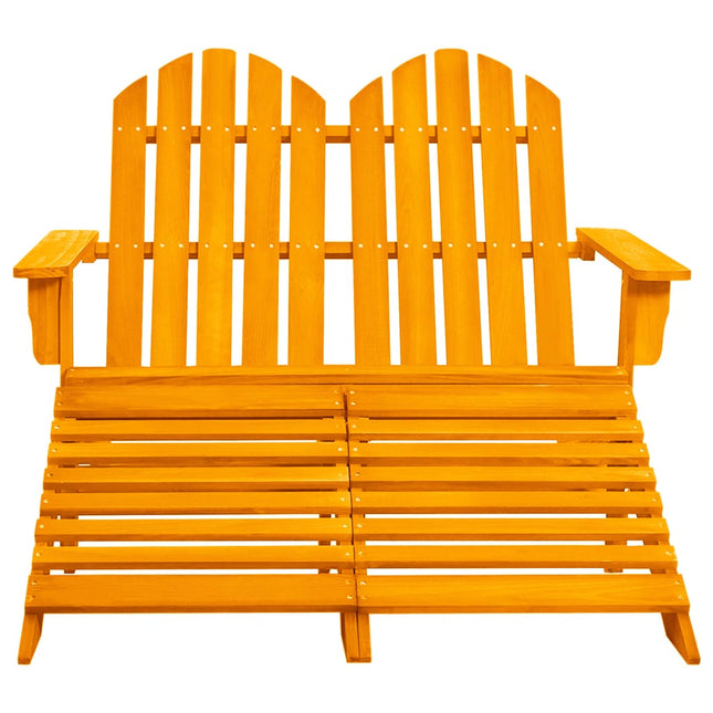 2-personers Adirondack-havestol med fodstøtte grantræ orange