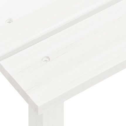 Adirondack-havestol med bord massivt grantræ hvid