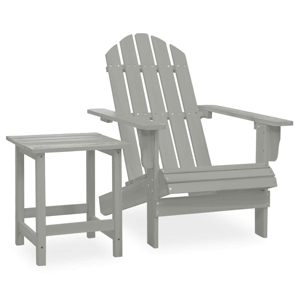 Adirondack-havestol med bord massivt grantræ