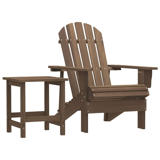 Adirondack-havestol med bord massivt grantræ brun