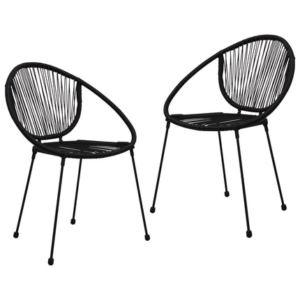 udendørs spisebordssæt 3 dele PVC-rattan sort