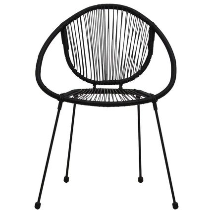 udendørs spisebordssæt 3 dele PVC-rattan sort