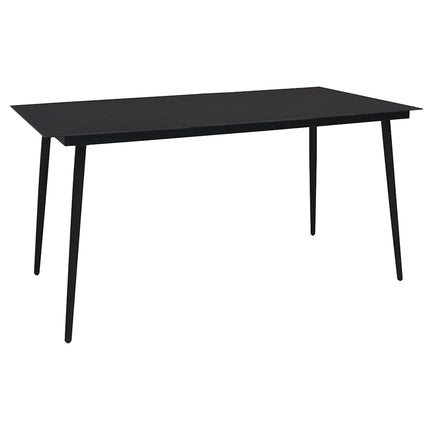 udendørs spisebordssæt 5 dele polyrattan og glas