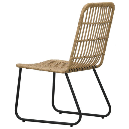 udendørs spisebordssæt 9 dele polyrattan og glas