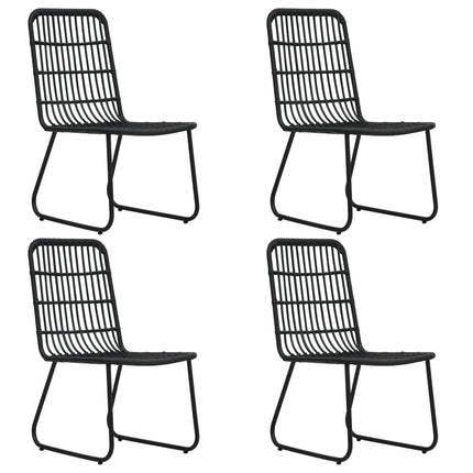 udendørs spisebordssæt 5 dele polyrattan og glas