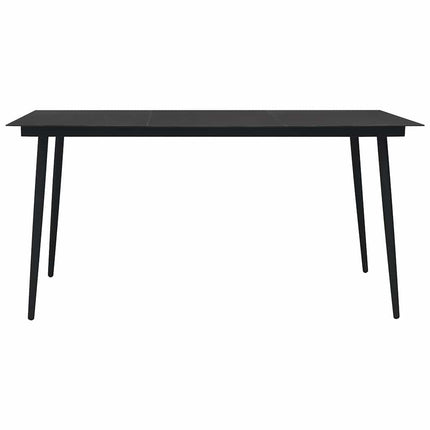 udendørs spisebordssæt 5 dele polyrattan og glas