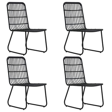 udendørs spisebordssæt 5 dele polyrattan og glas