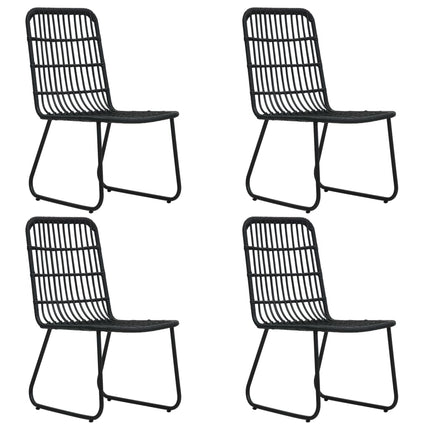 udendørs spisebordssæt 5 dele polyrattan og glas